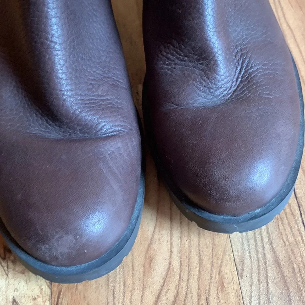 Cole Haan Grand O/S size 10 brown waterproof leather Chelsea boots slip on EUC